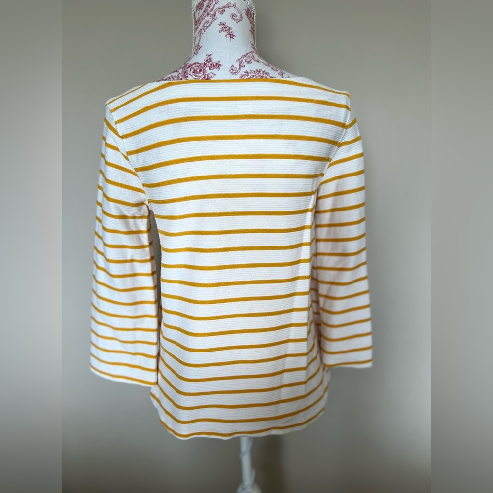OLD NAVY Mustard Yellow White Horizontal Stripe Pullover Top size XS